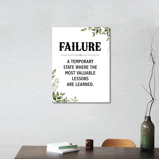 Gwisml Failure Quotes Wall Decor,Inspirational Quotes Canvas Frame Paintings For Office Home Workplace Wall Art Decor