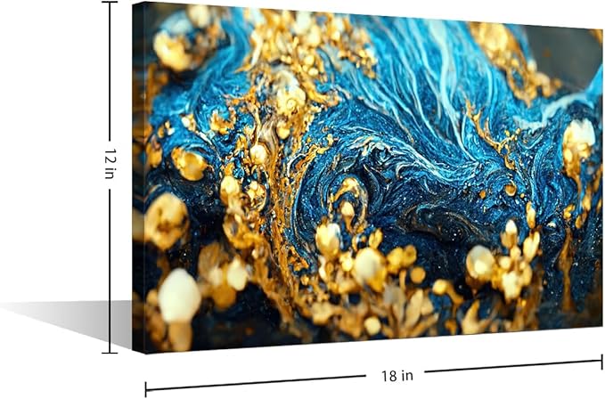 Home Wall Art Decor 1 Panel Canvas Artwork Abstract Gold Flakes Gold Dust Illustration Printing Native Americans Living Room Bedroom Restaurant Wall Decor Stretched and Framed Ready to Hang 18x12 in