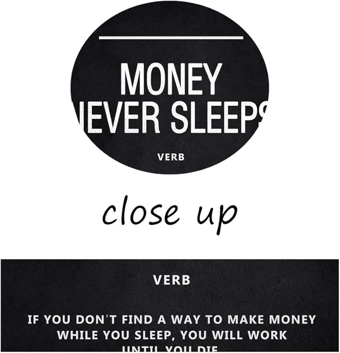 Yatsen Bridge Motivational Wall Art Money Never Sleeps Inspiring Painting Prints on Canvas Inspirational Entrepreneur Quotes Posters for Office Home 28" W x 44" H