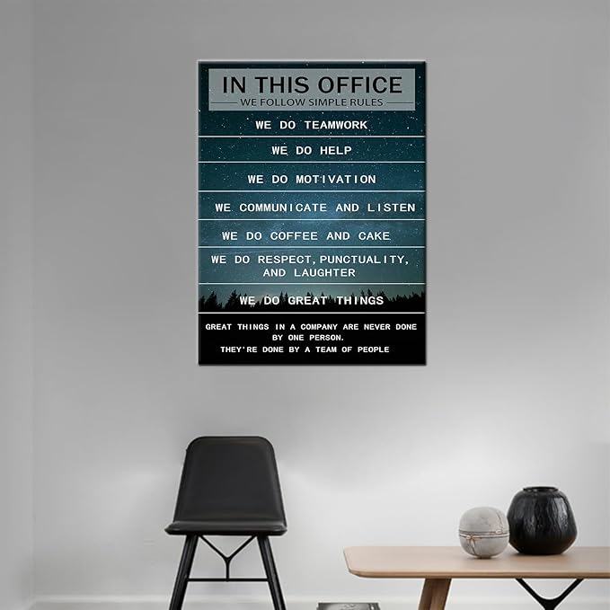 Inspirational Wall Art Motivational Quotes In This Office Poster Print Use for Modern Home Living Room Office Workplace Wall Decor Artwork Stretched and Framed Ready to Hang [18''Wx24''H]