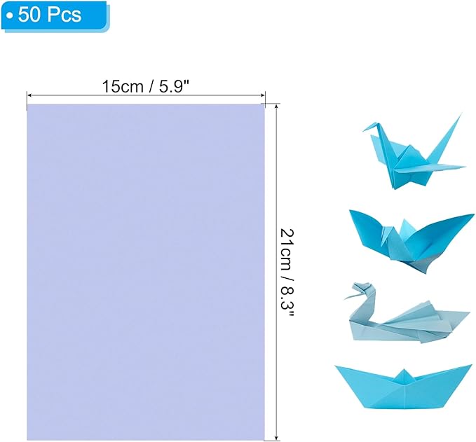PATIKIL Light Purple Colored Copy Paper, 50 Sheets 8.3x5.9" A5 19lb/70gsm Double Sided Colorful Print Paper Bulk Sheet DIY Craft Art Projects Supplies for Printer Origami