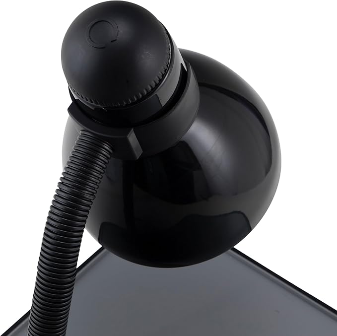 V- Light Black Adjustable Desk Lamp with Heavy Duty Clamp Clip, Flexible Gooseneck Lamp, Bed Light, Reading Lamp, or Study Light, 14 inches