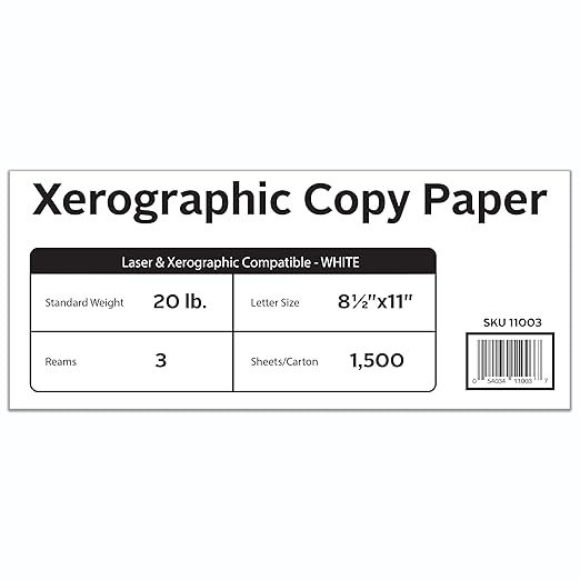 Printer Paper White Boxx 8.5 x 11 | 20 lb Copy Paper | 92 Bright | 3 Ream