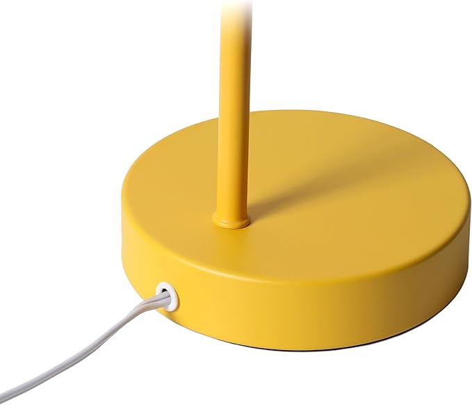 Simple Designs LD1079-YLW 16" Sleek Essentials Metal Looped Desk Task Lamp with Adjustable Shade, for Office, Desk, Nightstand, Dorm, Yellow