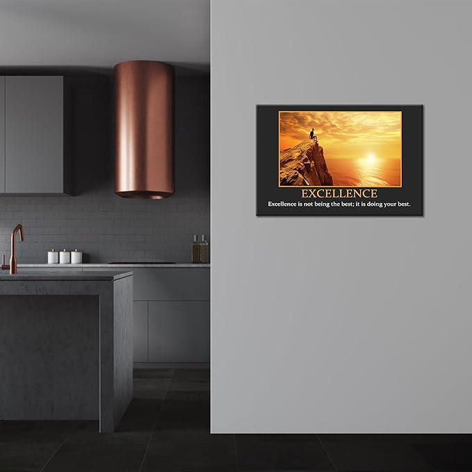 UZMKM - Office Wall Art, Motivational & Inspirational Quotes Canvas Wall Art for Home Office Wall Decor, Positive Quote Wall Decor, EXCELLENCE Words Poster Frame for Company Wall Decor 28x40 Inch