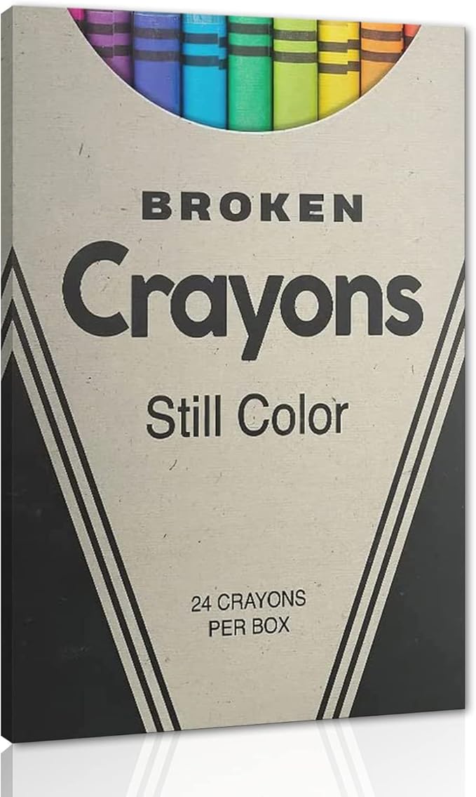 Yatsen Birdge Canvas Wall Art for Office Broken Crayons Still Color Inspirational Quotes Painting Print on Canvas Modern Entrepreneur Room Wall Decor Stretched and Framed Ready to Hang - 24x36 inch