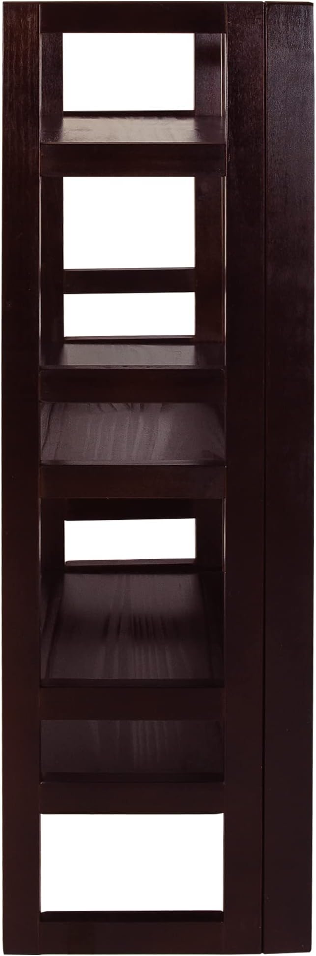 Casual Home 3-Shelf Folding Student Bookcase (20.75" Wide)-Espresso