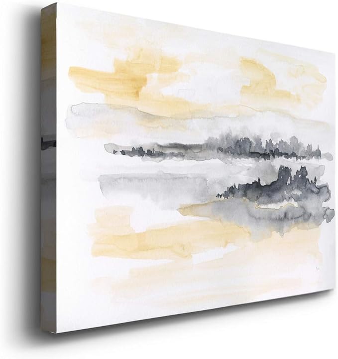 Landscape Wall Art Premium Gallery Wrapped Canvas Abstract Ocean Forest Modern Artwork Decoration for Living Room Kitchen Bathroom Office, Ready to Hang