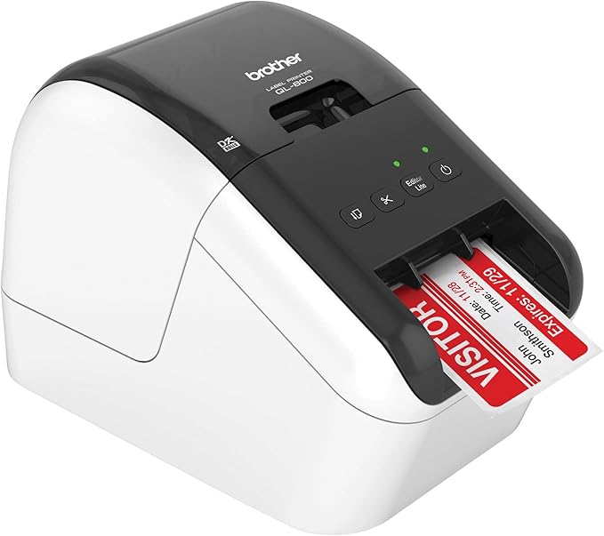 Brother QL-800 High-Speed Professional Label Printer with Black and Red Printing - USB Connectivity, 2.4" Wide, 300 x 300 dpi, 93 Labels Per Minute, Automatic Cutter, Postage and Barcode Printer