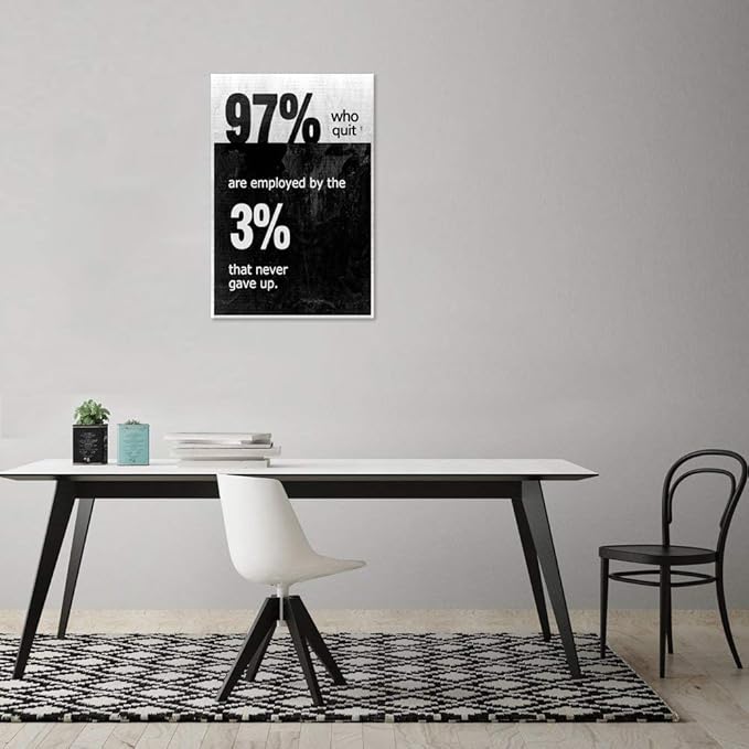 Yatsen Bridge Modern Motivational Quote Posters for Office Decor 97% Who Quit are Employed by The 3% That Never Gave up Inspirational Canvas Wall Art Inspiring Artwork Easy to Hang - 24''Wx36''H