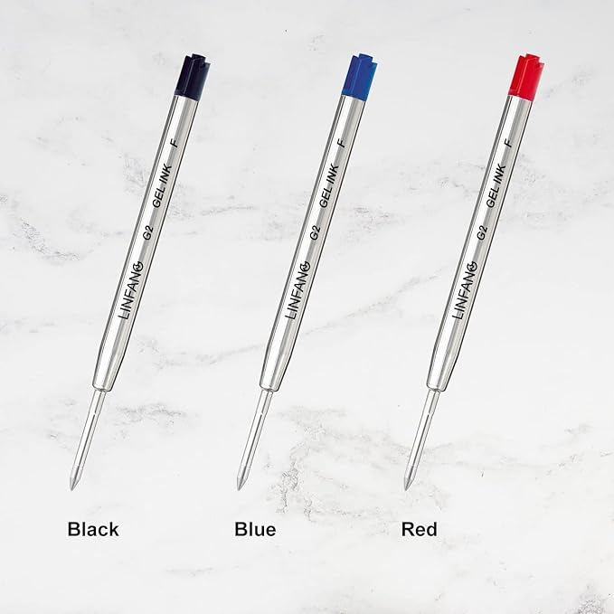 Black Gel Ink Pen Refills Ballpoint Black, 12 Pack Gel Pens Refills Fine Point 0.5mm Tip Smooth Writing Pen Refill (12 Black)