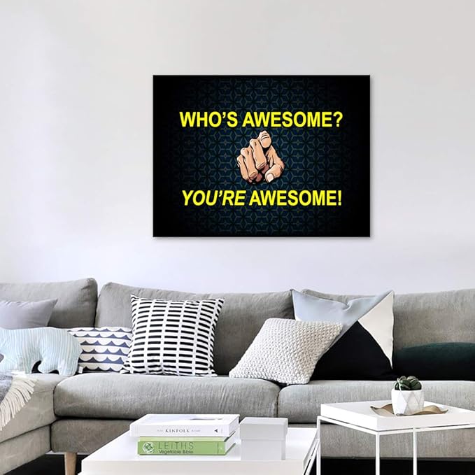 Yatsen Bridge Modern Motivational Who’s Awesome Wall Art Entrepreneur Inspirational Quotes Canvas Posters and Prints Inspiring Painting Artwork for Home and Office Decor - 18''H x 24''W