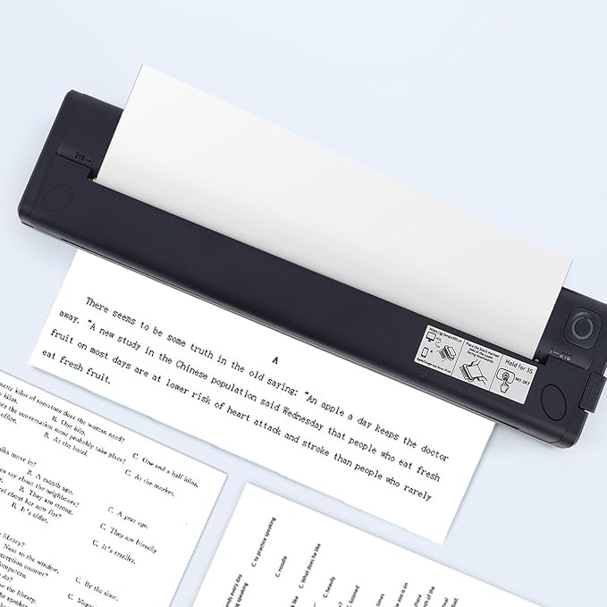 Yoidesu Inkless Portable Printer for Travel,Printers for Home Use,Wireless Thermal Printer with Bluetooth,Printable Paper Width 210 218mm Wide,Compatible with Android for Home Office (Dark Blue)