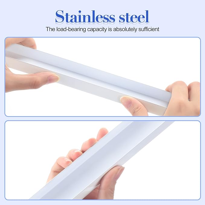 Patelai 6 Pcs Lateral Front to Back File Bar Rails Hanging File Cabinet Rails Stainless Steel Drawer Inserts for Sides Letter Size Folders Office Home, White 15.76 Inches Long