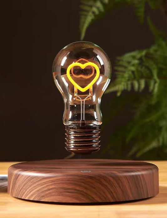 MOOCCI Magnetic Levitating Bulb Lamp with 360° Rotation, Floating Light Desk Night Light, Unique Heart Shape Tech Gadget, Home Office Decor for Bedroom Living Room (Heart Shape)