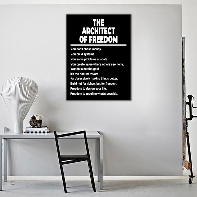 Inspirational Office Wall Art Classroom Motivational Wall Decor Office Poster Canvas Prints Affirmation Picture Painting Artwork for Modern Home Living Room Gym Stretched and Framed [18''Wx24''H]