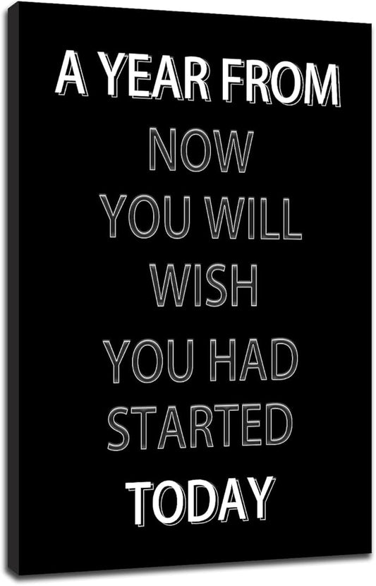 Inspirational Canvas Wall Art Motivational Poster Entrepreneur Quotes Wall Decor for Living Room Bedroom Office Canvas Print Positive Framed Art Decoration Ready to Hang [12''Wx18''H]