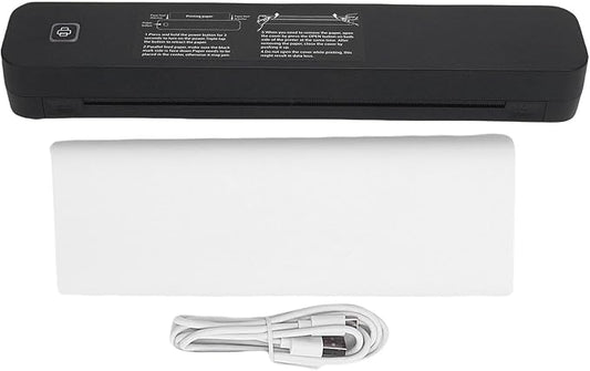 YWBL-WH Compact Thermal Printer, 203DPI Resolution, Portable Travel Printer, for Home, School, Office, On The Go Professionals