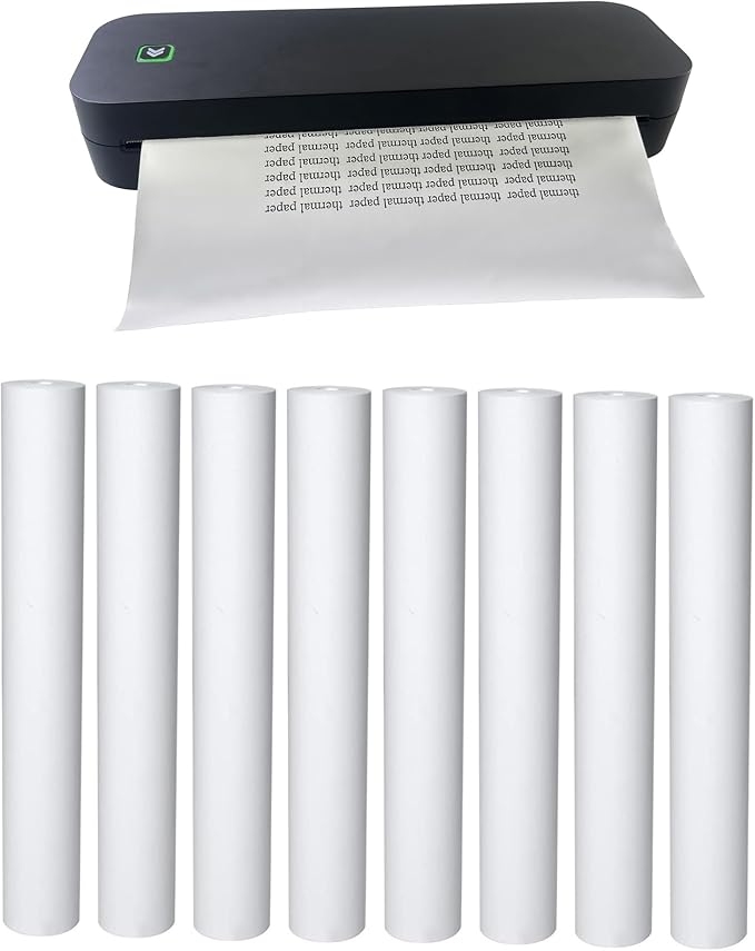 iooioo, 8 rolls, thermal printer paper 8.5x11 letter size, rolled, BPA free. For aixiqee, IOOIOO, GUTHERREN, minzhi, Jadens, Gloryang, Peripage, Munbyn, Hprt, Phomemo, other printers(lasting 3 years)