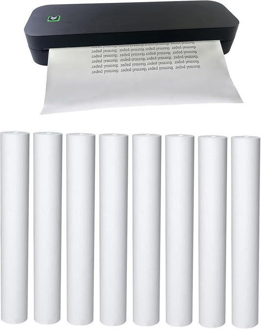 iooioo, 8 rolls, thermal printer paper 8.5x11 letter size, rolled, BPA free. For aixiqee, IOOIOO, GUTHERREN, minzhi, Jadens, Gloryang, Peripage, Munbyn, Hprt, Phomemo, other printers(lasting 3 years)