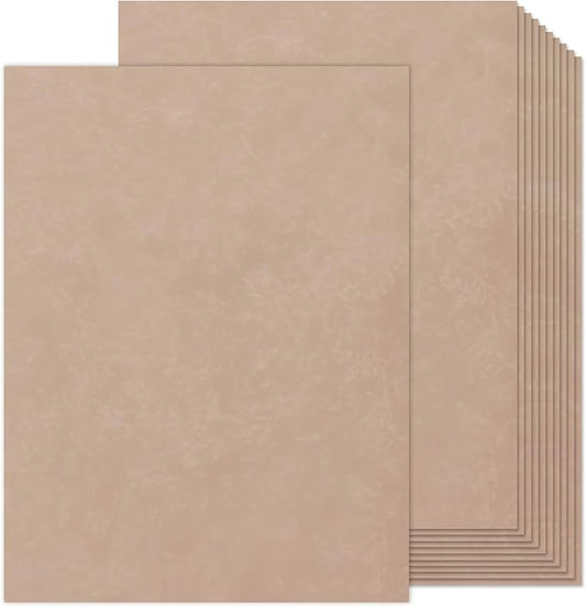 90PCS Vintage Paper 8.5 x 11 in Parchment paper for Writing Letter writing Paper, Decorative Printer Paper for Invitation, Letter, Resume, Award, Diploma, Art, Craft (Tan)