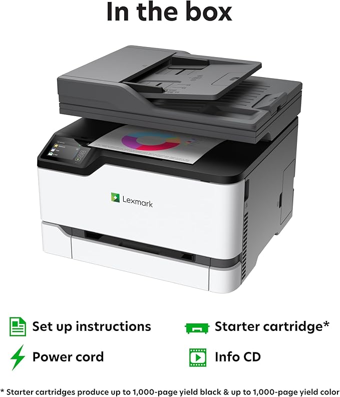 Lexmark CX431adw Color All-in-One Printer with Touchscreen, Multifunction Laser -for Office, Wireless, Mobile Ready & Duplex Printing (Print, Copy, Scan, Analog Fax (4-Series)(40N9370)