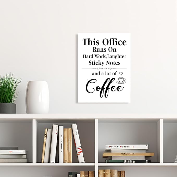 Funny Office Quote In This Office Runs On Hard Work Wall Art Canvas Framed for Workplace Wall Decor 28