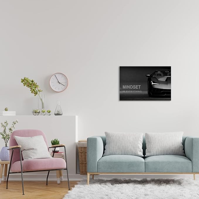 Motivational Canvas Wall Art Lamborghini Posters Prints Entrepreneur Bundle Set 1 Pieces Mindset Is Everything Canvas Wall Art Decorations for Office Bedroom (18" W x 24" H)