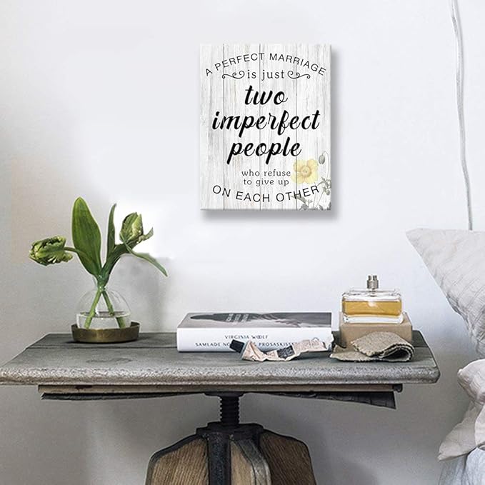 Kas Home Canvas Wall Art, Vertical Modern Wall Decor Signs Framed, Funny Motto Prints Artwork for Home Farmhouse Bedroom Living Room Hallway and Stairs