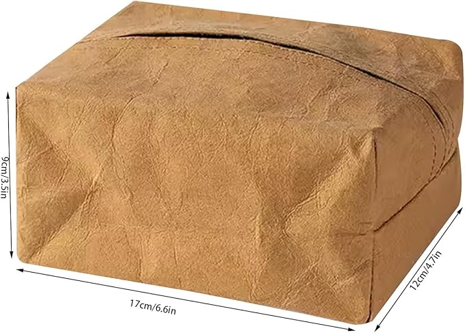 Stylish Tissue Box Kraft Paper Towel Box Square Tissue Box and Creative Tissue Holder for Vanity Countertop Bedroom Décor Office Gift Bar Modern Tissue Box (Color : Beige, Size : Large) (Beige Large)