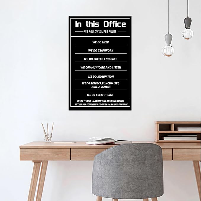 In This Office Quotes Motivational Wall Art Poster Inspirational Poster for Home Decor Entrepreneur Quotes Canvas Painting Print for Modern Home Office Workplace Wall Decor Artwork [12''Wx18''H]