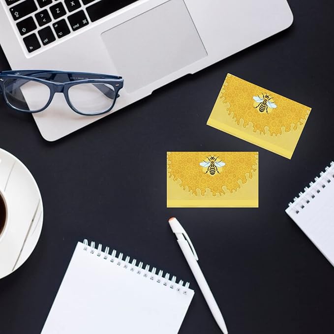 Business Cards Customize with Beekeeper Templates, Custom Business Cards Personalized with Your Logo, 3.5"X 2" 300gsm Matte Paper for Small Business