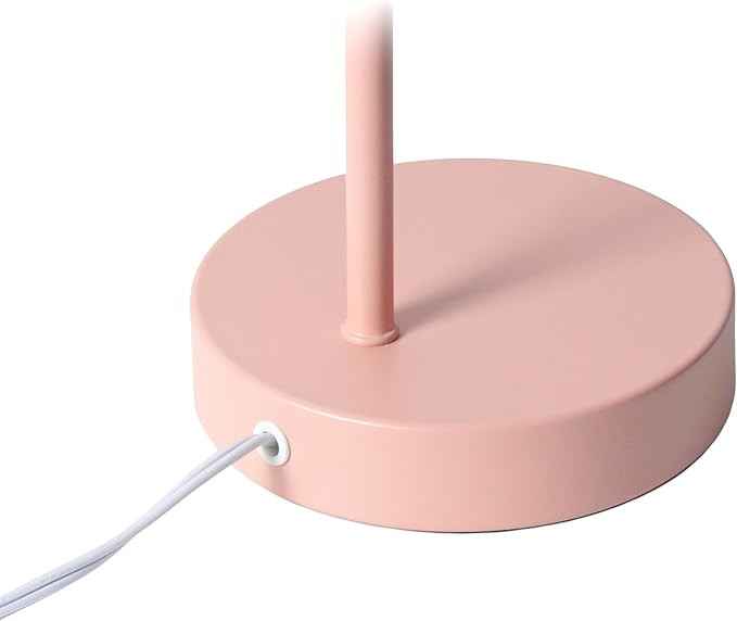 Simple Designs LD1077-BPK 16" Sleek Essentials Adjustable Metal Desk Task Lamp, for Office, Desk, Nightstand, Dorm, Blush Pink