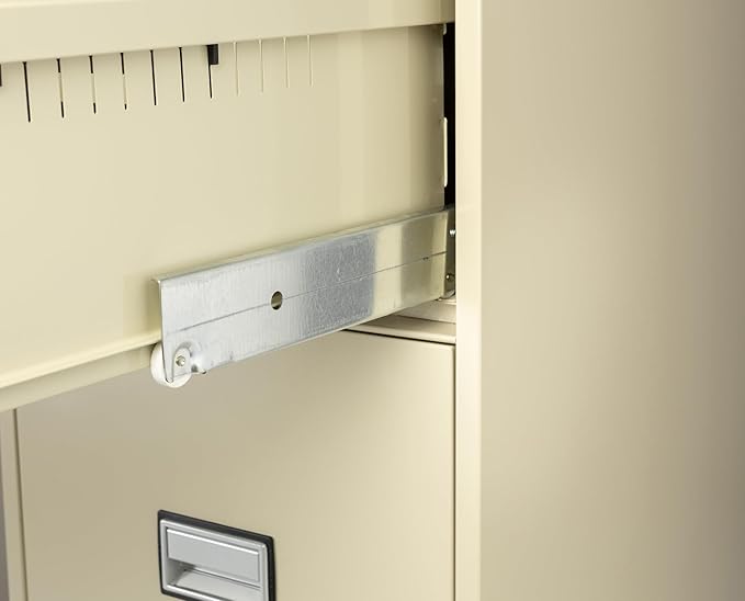 31 inch 4-Drawer Vertical Fireproof File Cabinet – Legal and Letter Size Filing – Key Lock – Water Resistant Seal – Fire and Impact Rated – Putty Finish – Model LGL4W31P