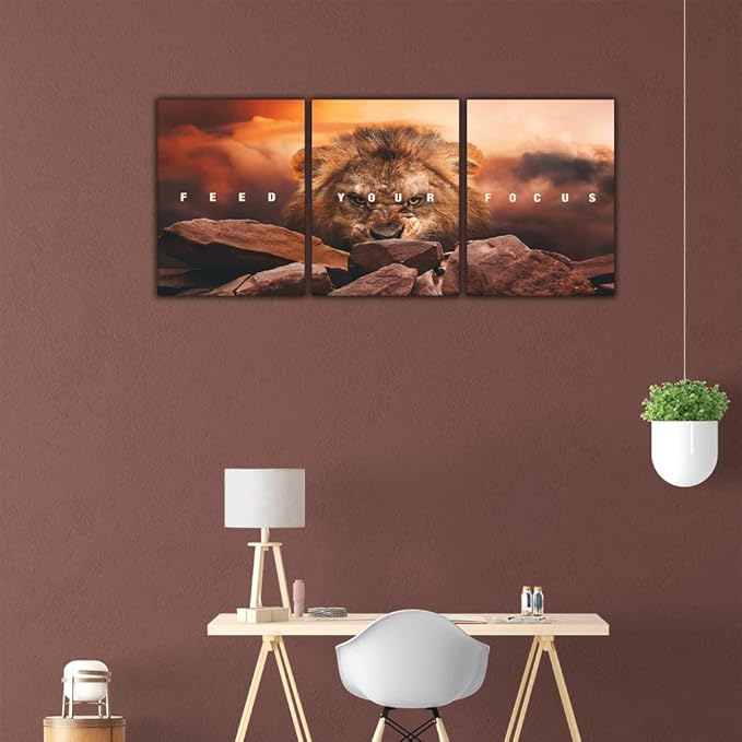 Inspirational Quotes Poster Framed Wall Art Motivational Canvas Painting Print Picture Wall Art Canvas Modern 3 Panels Canvas Prints Artwork for Home Office Decor Ready to Hang - 72" W x 36" H