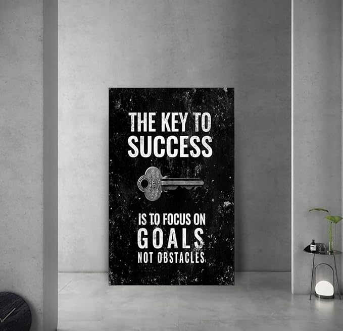 Large Size Framed Office Wall Art Giclee Canvas Paintings Posters and Prints Motivational Wall Pictures for Study Room Studio Wall Hangings Gallery Wrapped Ready to Hang-28x44 inches