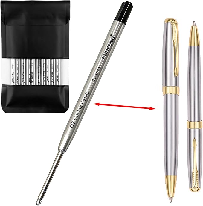 Pack of 10 Replaceable Ballpoint Pen Refills, G2 Gel Ink Refills,1mm Medium Point,Twist Pen Refill,Ball Point Pen Refills,Ink Refills for Pens,Blue Ink Refills