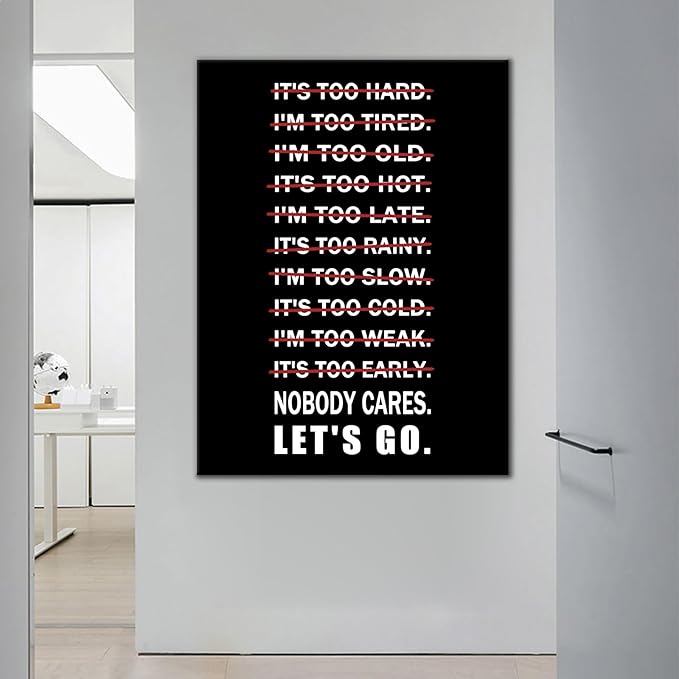 Success Quote Motivational Office Wall Art Let's Go Inspirational Poster Home Decor Picture Printed on Canvas Inspiring Painting for Modern Home Living Room School Stretched and Framed [30''W X 40''H]