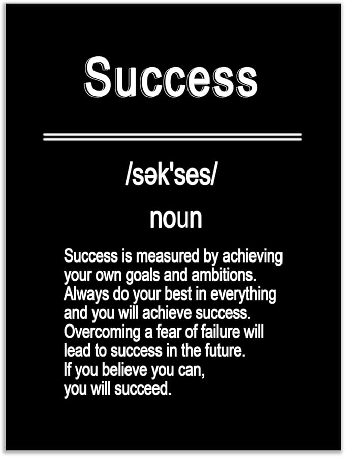 Success Inspirational Canvas Wall Art Office Wall Decor Poster Print Motivational Entrepreneur Quote Picture Painting Artwork for Living Room Workplace Stretched and Framed [30''Wx 40''H]