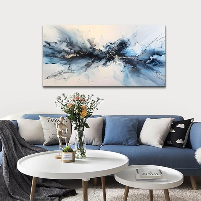 hyidecorart Minimalism Abstract Ink Wall Paintings Canvas Wall Decor For Bedroom Wall Art For Living Room Office Decorations Ready to Hang Pictures Canvas Prints Artwork Modern Home Decor