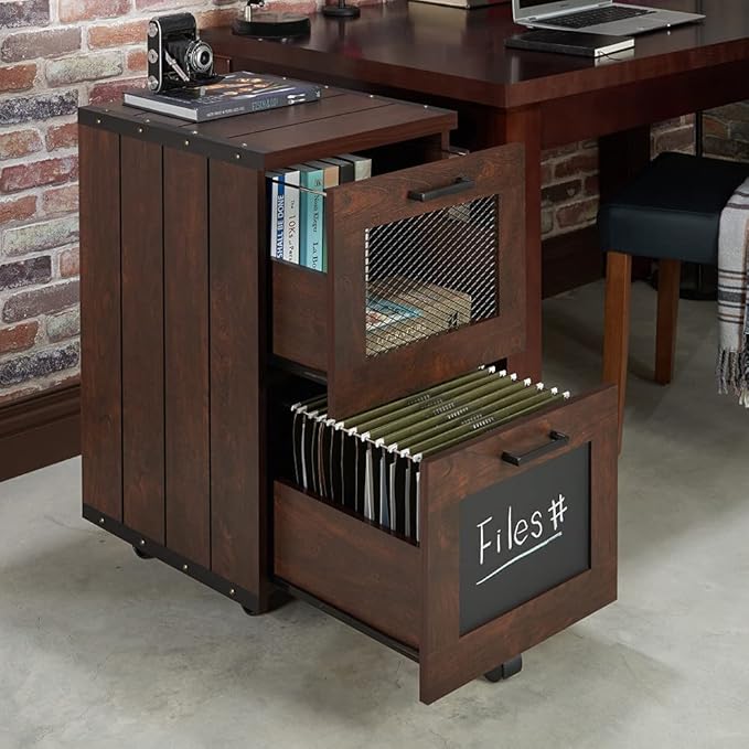 Furniture of America Days Rustic Walnut 2-Drawer File Cabinet