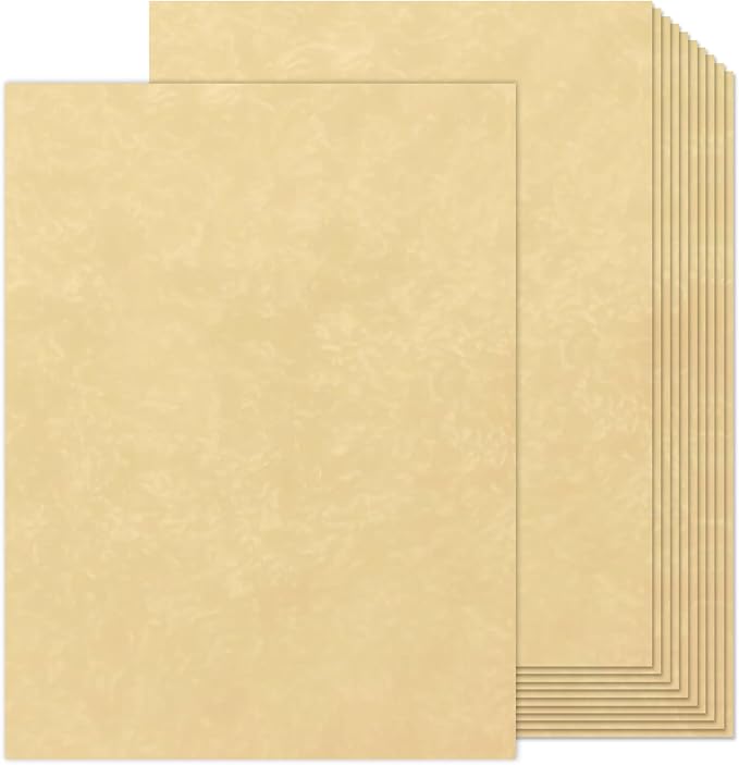 90PCS Vintage Paper 8.5 x 11 in Parchment paper for Writing Letter writing Paper, Decorative Printer Paper for Invitation, Letter, Resume, Award, Diploma, Art, Craft, Certificate Antique (Beige)