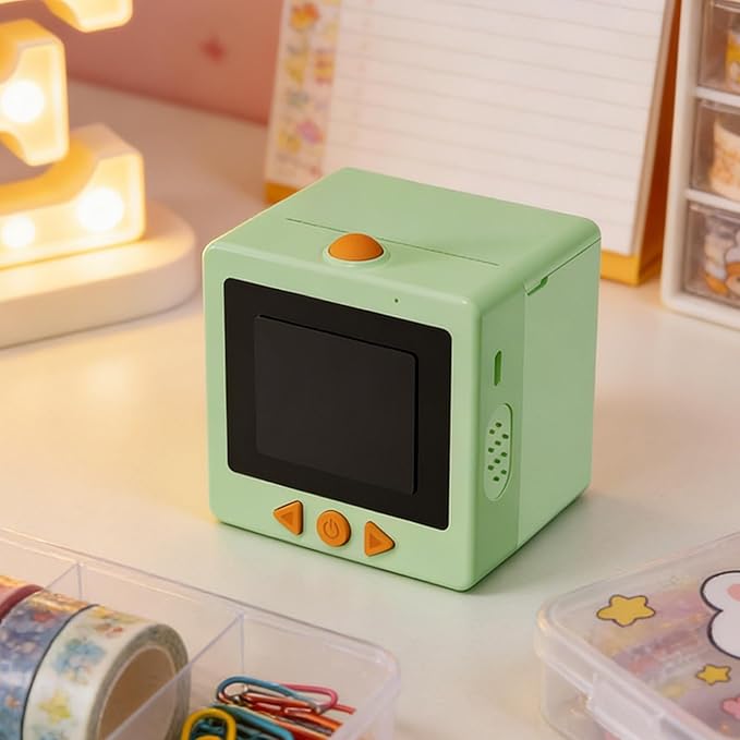 AI Voice Sticker Printer | Smart Mini Thermal Printer Box | AI Voice Control Label Sticker Maker Machine with Display | DIY Mini Photo Label Printers Smart Toy for Kids, Office & School