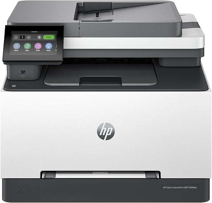 HP Color Laserjet Pro MFP 3301cdw Wireless All-in-One Color Laser Printer, Scanner, Copier, Best-for-Office (499Q3F) (Renewed)