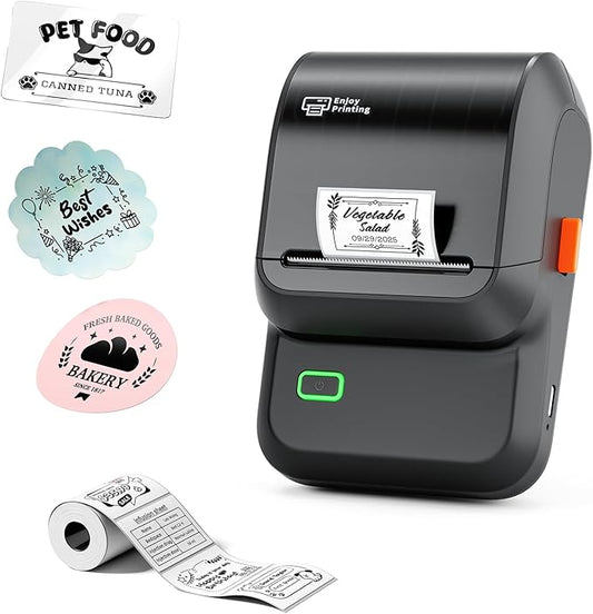 Label Maker Machine with Tape, M100 Bluetooth Thermal Label Maker with 5000 Icons and 400 Templates, Address Barcode Label Printer for Small Business, Home, Office, School, Dark Gray