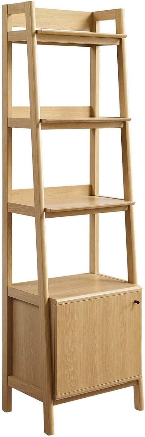 Modway 21" Bookshelf Display Case in Oak
