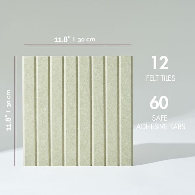 Large Bulletin Board 48"x36" - Office Wall Organizer to Replace Your Old Cork Boards for Walls for Office Decor - 12-Pack Felt Wall Panels for Use in Home Office Decor, Classroom Decor (Sage)