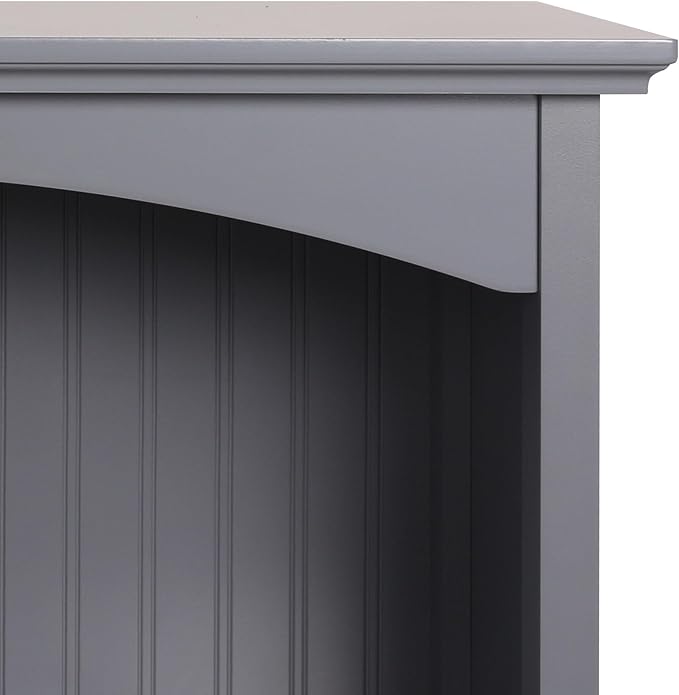 eHemco 2 Tier Bookcase with 2 Arched Supports, 29 Inches, Gray
