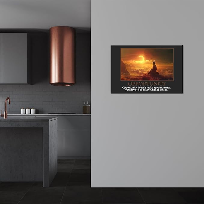 UZMKM - Office Wall Art, Motivational & Inspirational Quotes Canvas Wall Art for Home Office Wall Decor, Positive Quote Wall Decor, OPPORTUNITY Words Poster Frame for Company Wall Decor 28x40 Inch