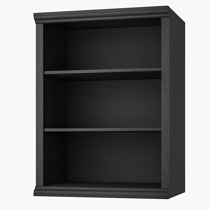 Rresyet 3 Tier Bookcase 27.6" W Bookshelf Wooden Bookshelves Floor Standing Small Book Shelves for Home Office, Living Room, Bedroom, Black